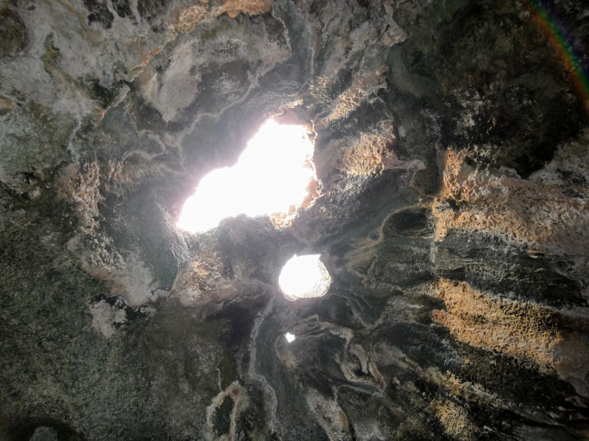 Sunlight Through Holes Ceiling Quadirikiri Cave Arikok National park Santa Cruz Aruba